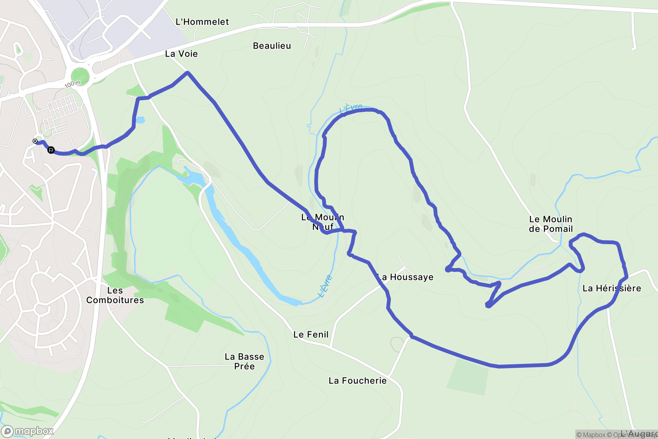 Beaupréau-en-Mauges : carte du parcours de randonnée - France