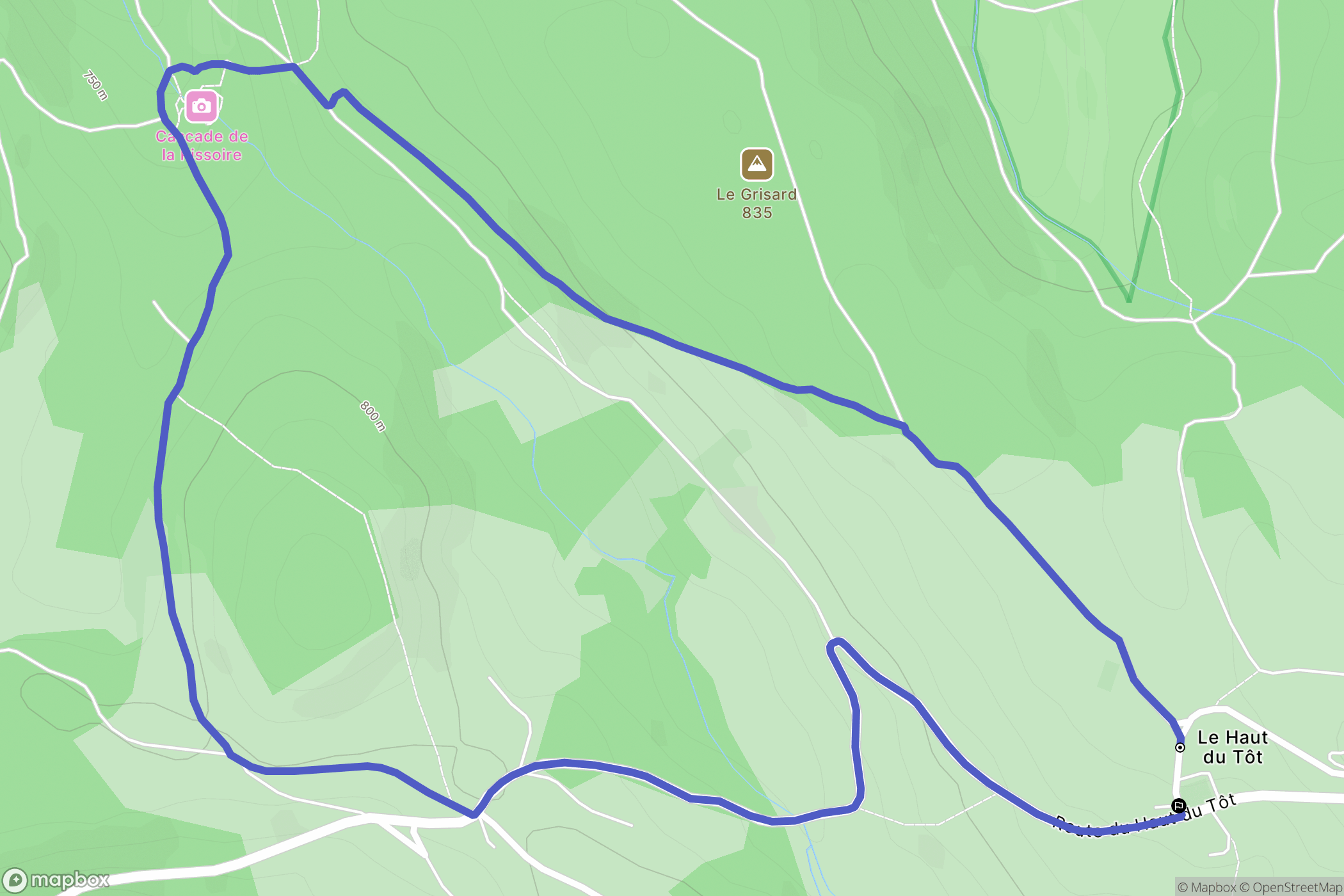 Sapois : carte du parcours de randonnée - France