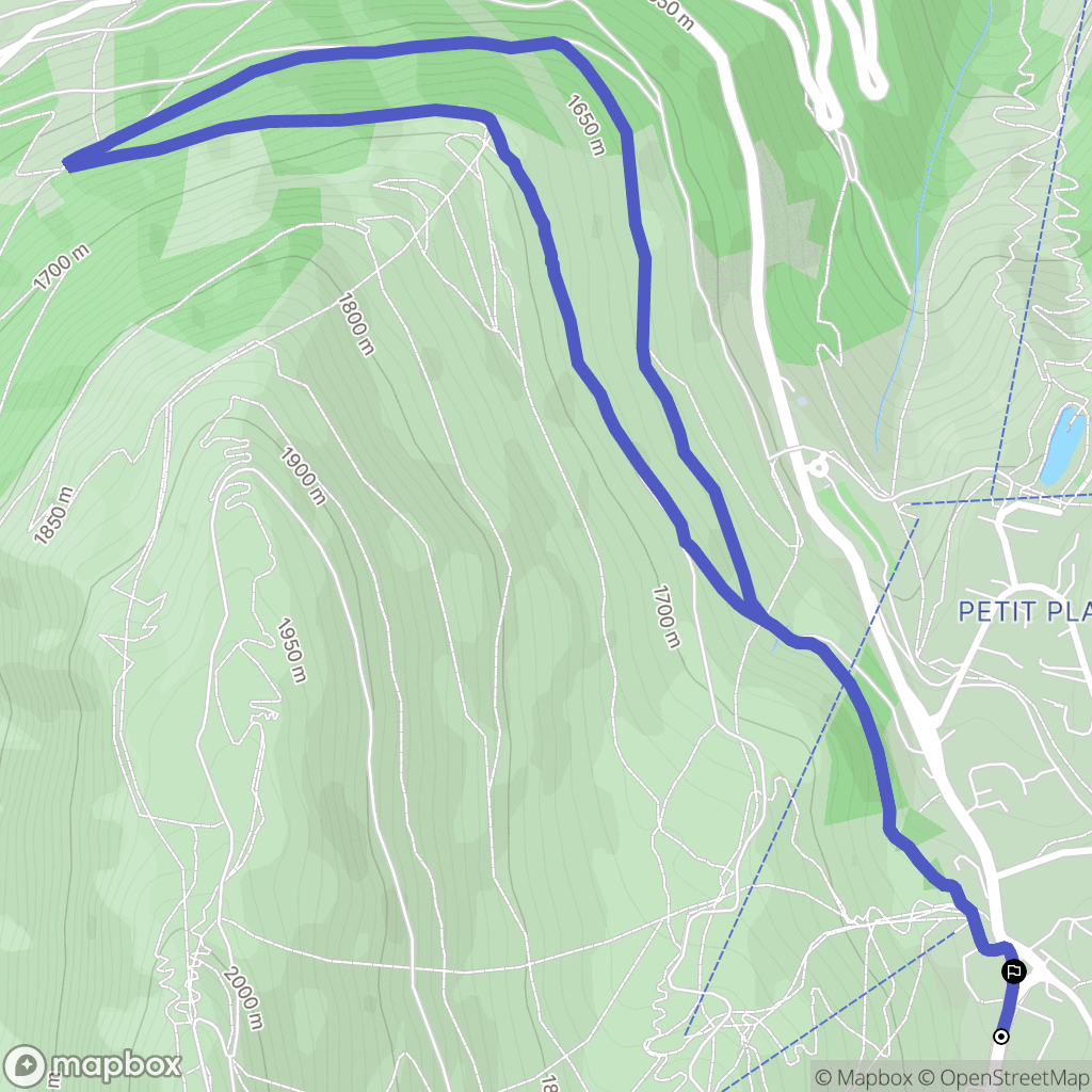Les Deux Alpes : carte du parcours de randonnée - France