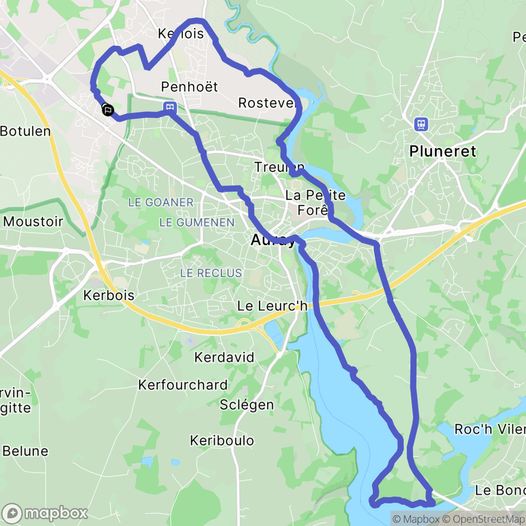 Brech : carte du parcours de randonnée - France