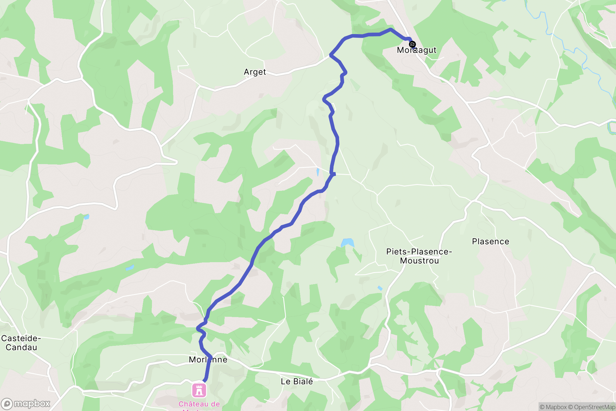 Montagut : carte du parcours de randonnée - France