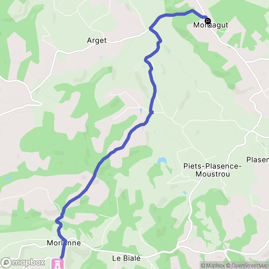 Montagut : carte du parcours de randonnée - France