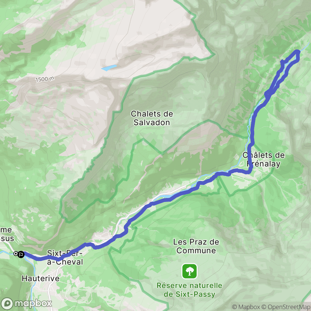 Sixt-Fer-à-Cheval : carte du parcours de randonnée - France
