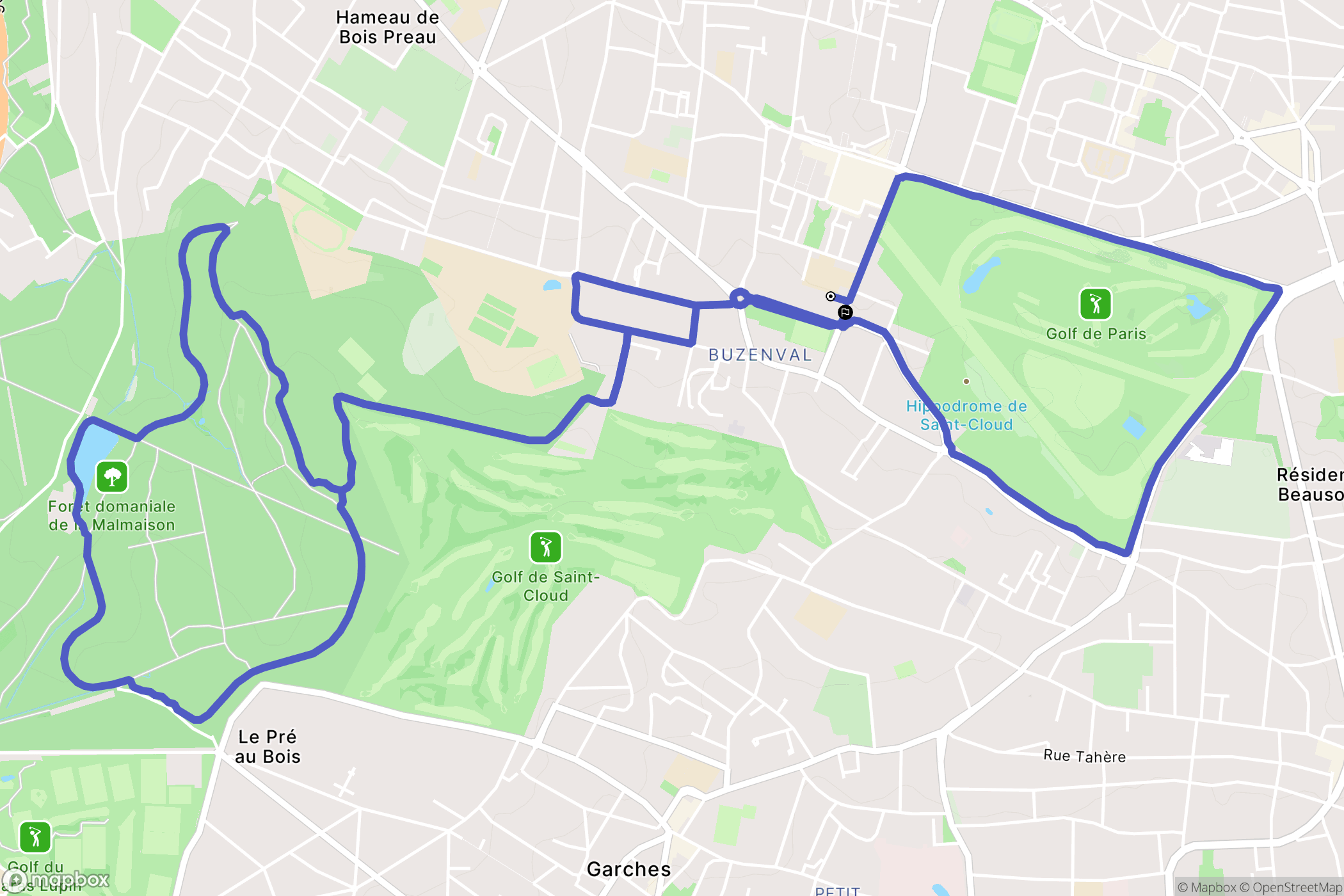 Rueil-Malmaison : carte du parcours de randonnée - France