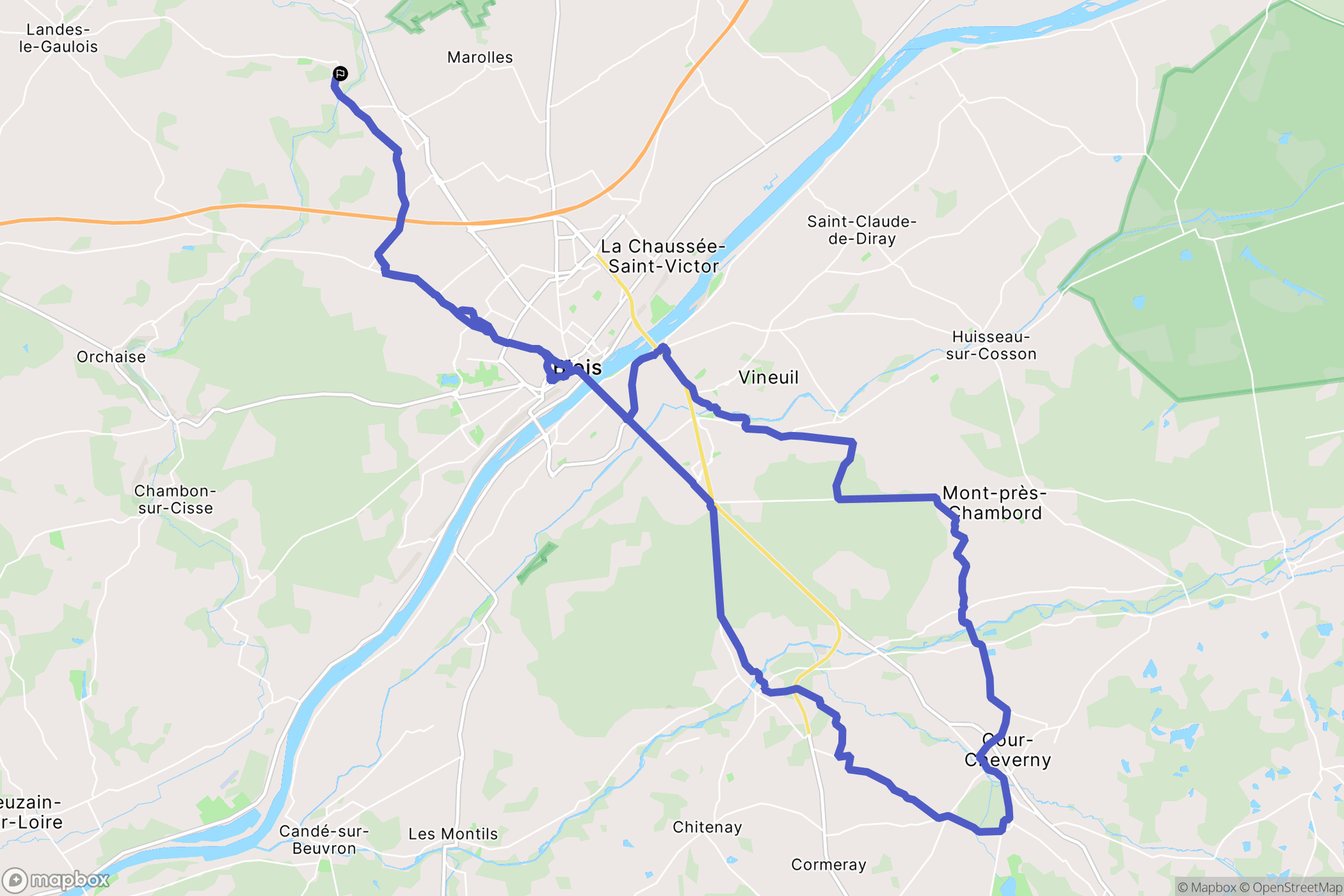 Saint-Bohaire : carte du parcours de randonnée - France