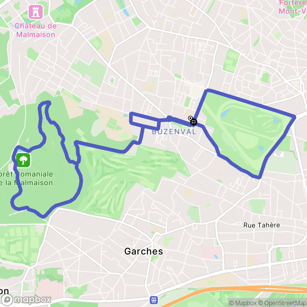 Rueil-Malmaison : carte du parcours de randonnée - France