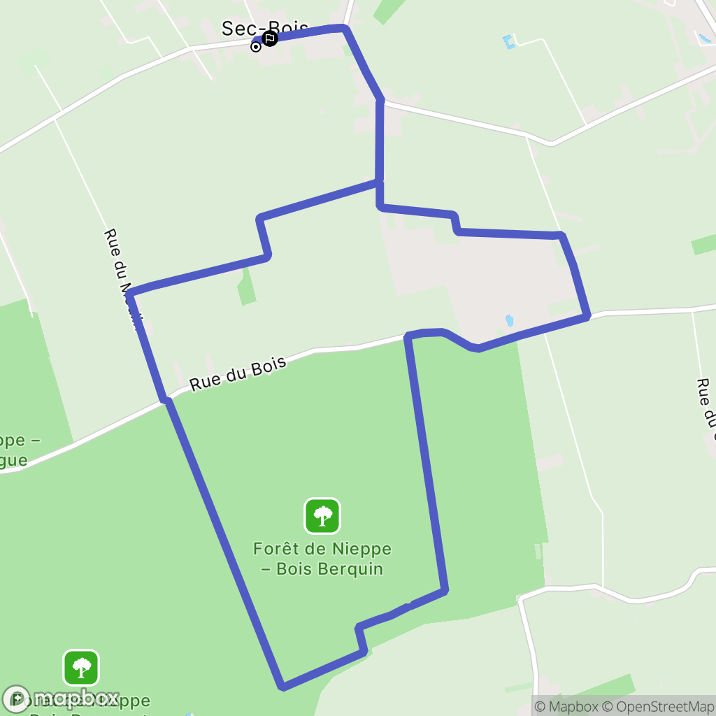 Vieux-Berquin : carte du parcours de randonnée - France