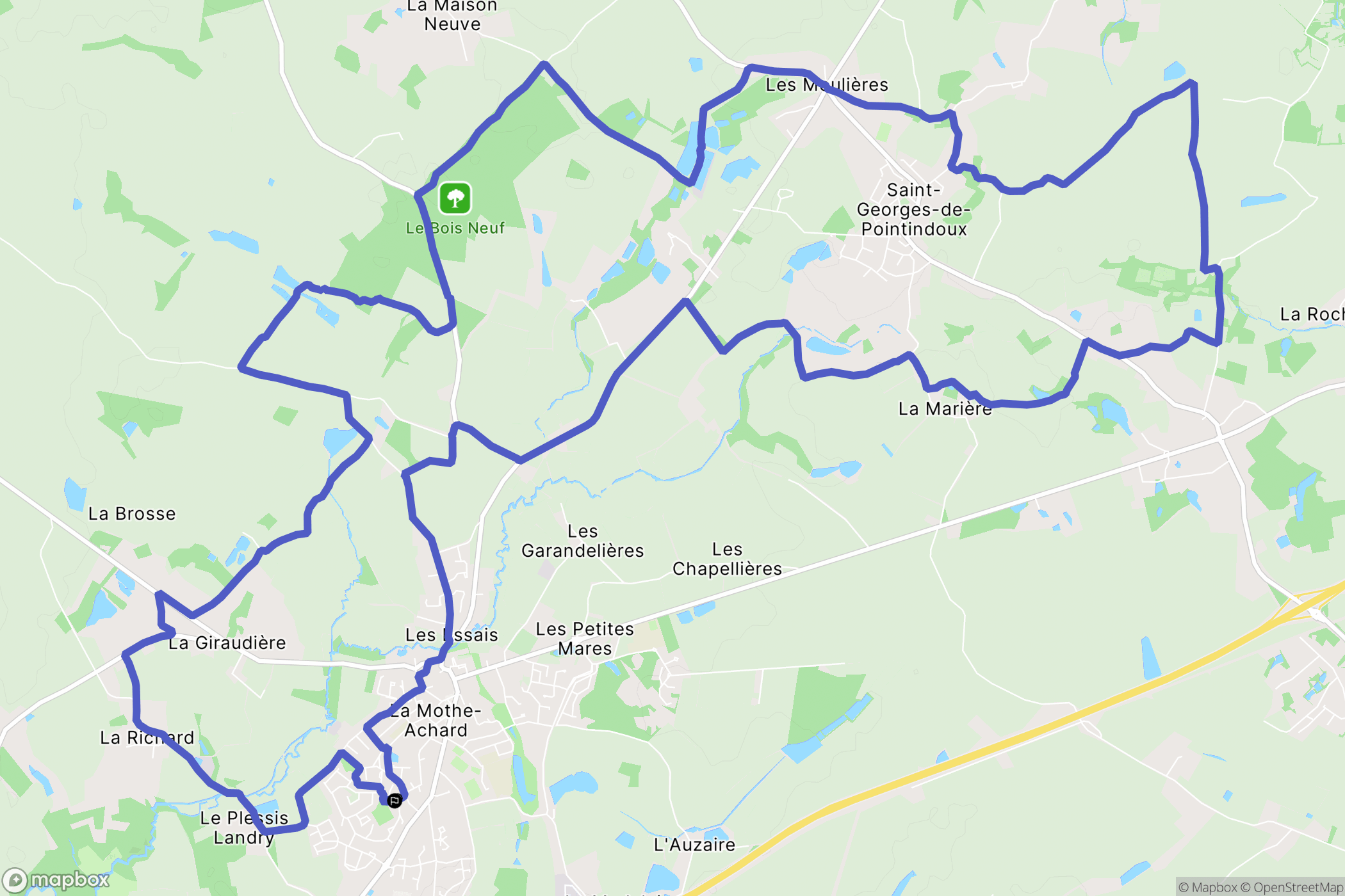 Les Achards : carte du parcours de randonnée - France