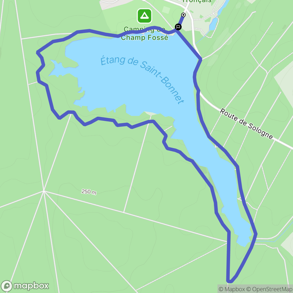 Saint-Bonnet-Tronçais : carte du parcours de randonnée - France