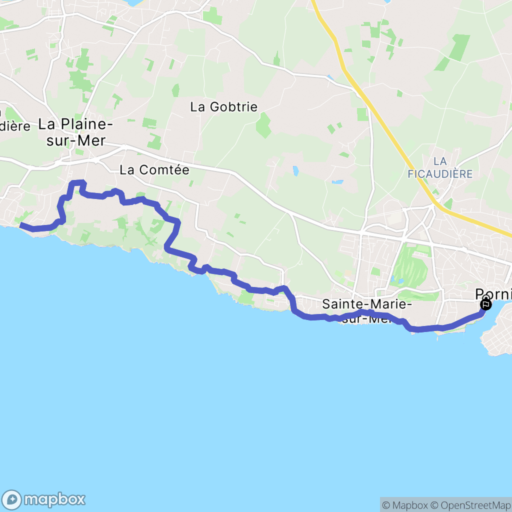 Pornic : carte du parcours de randonnée - France