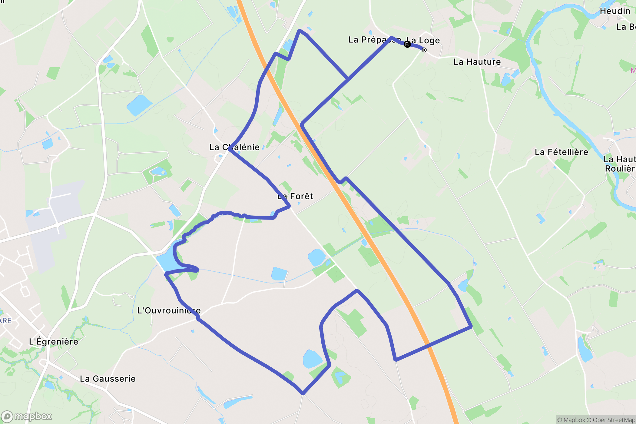 Remouillé : carte du parcours de randonnée - France