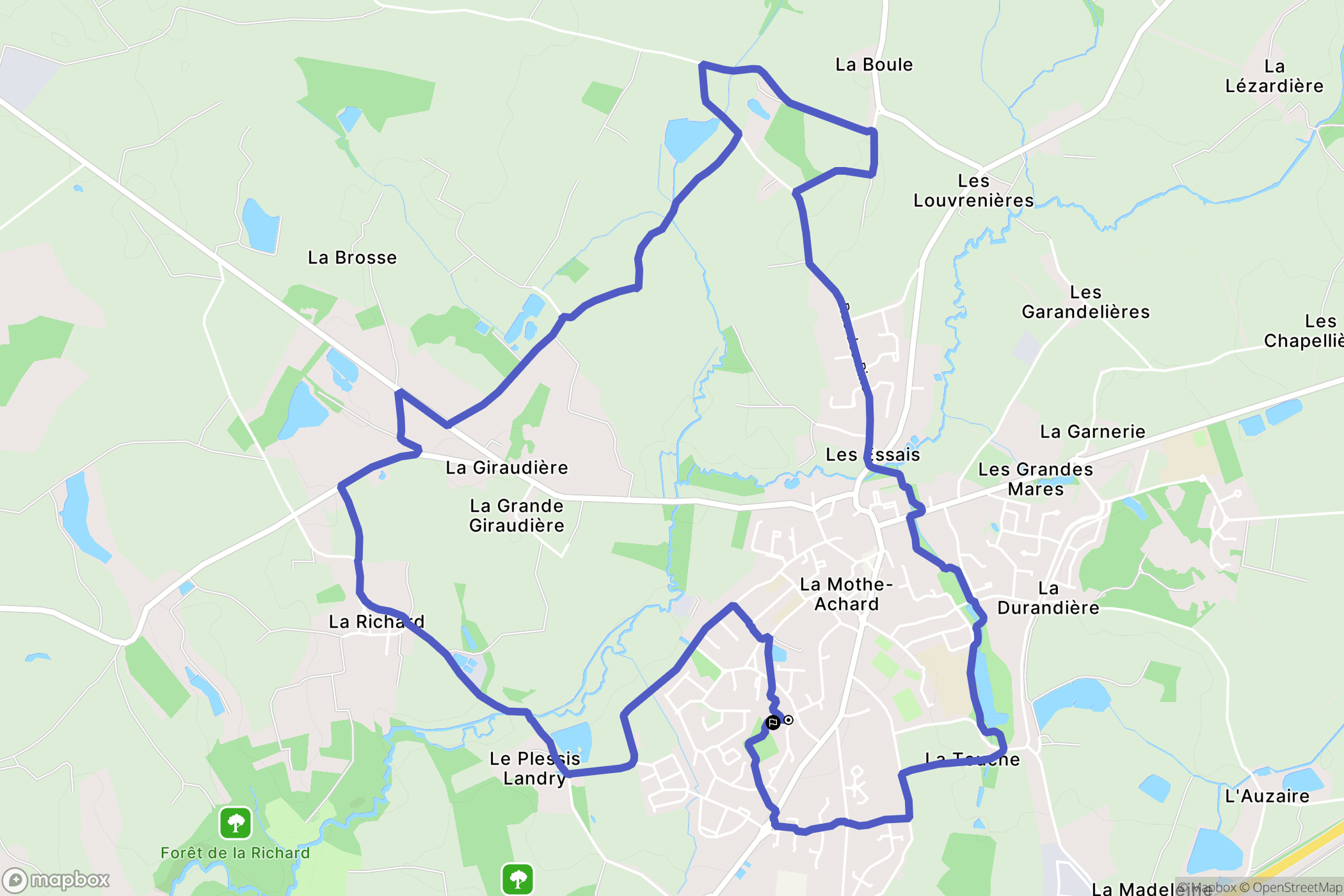 Les Achards : carte du parcours de randonnée - France