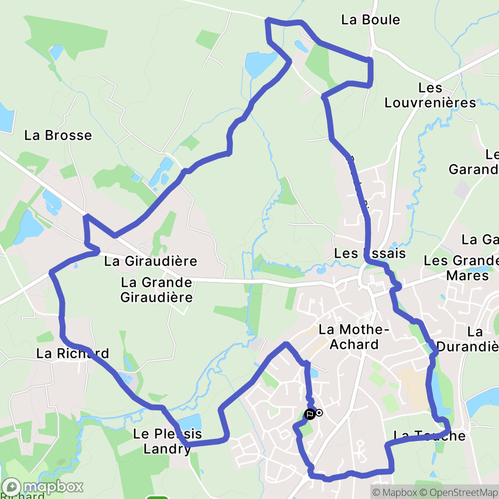 Les Achards : carte du parcours de randonnée - France