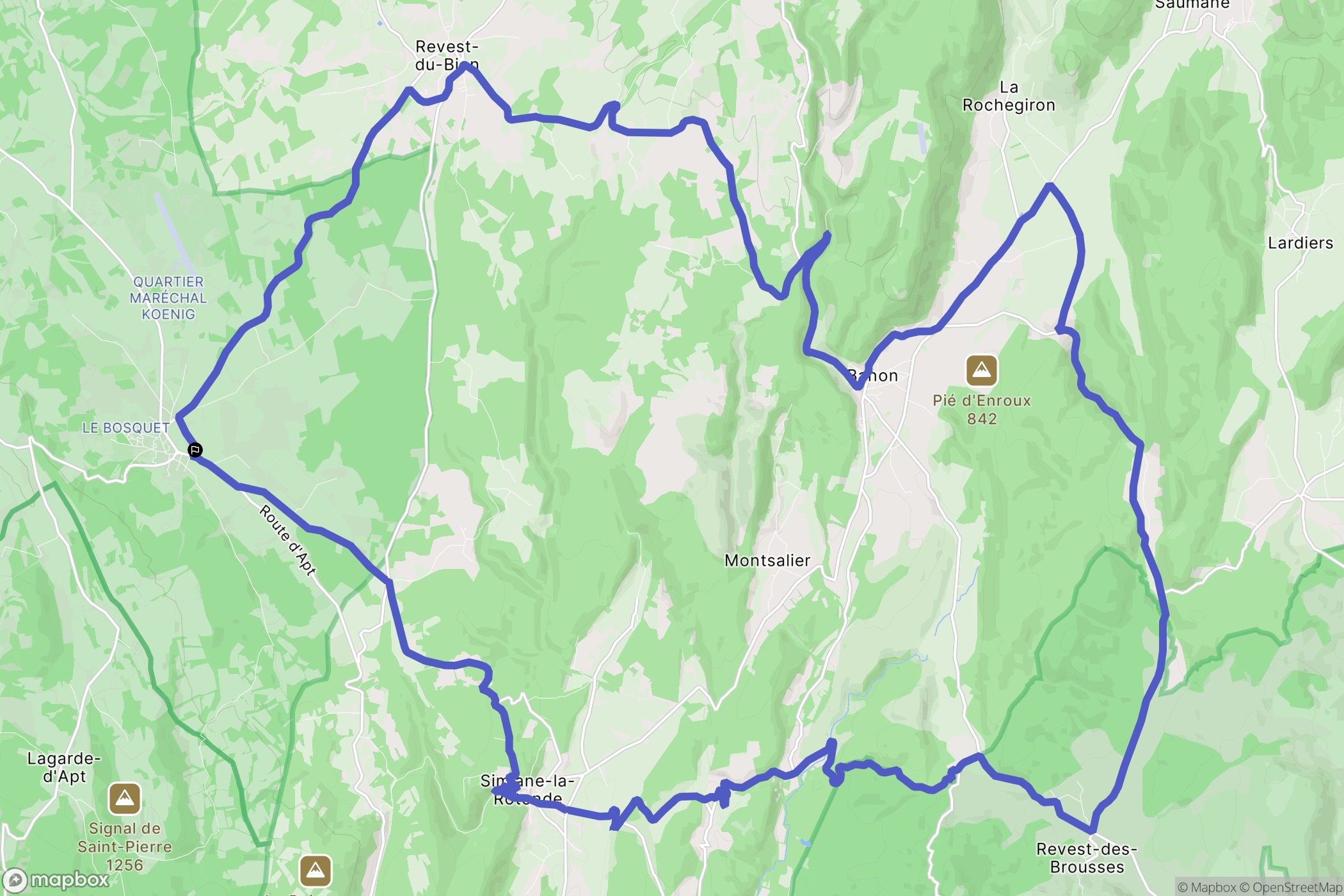 Saint-Christol : carte du parcours de randonnée - France