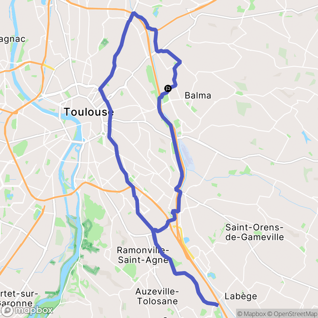 Balma : carte du parcours de randonnée - France