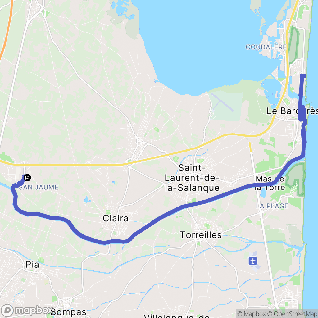 Claira : carte du parcours de randonnée - France