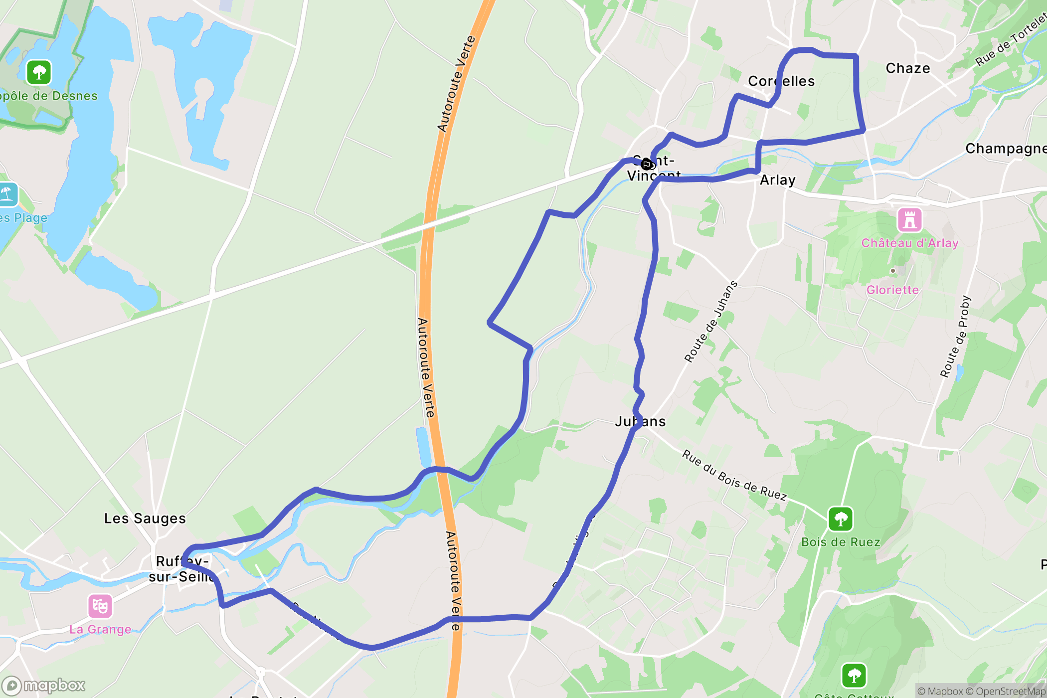 Arlay : carte du parcours de randonnée - France