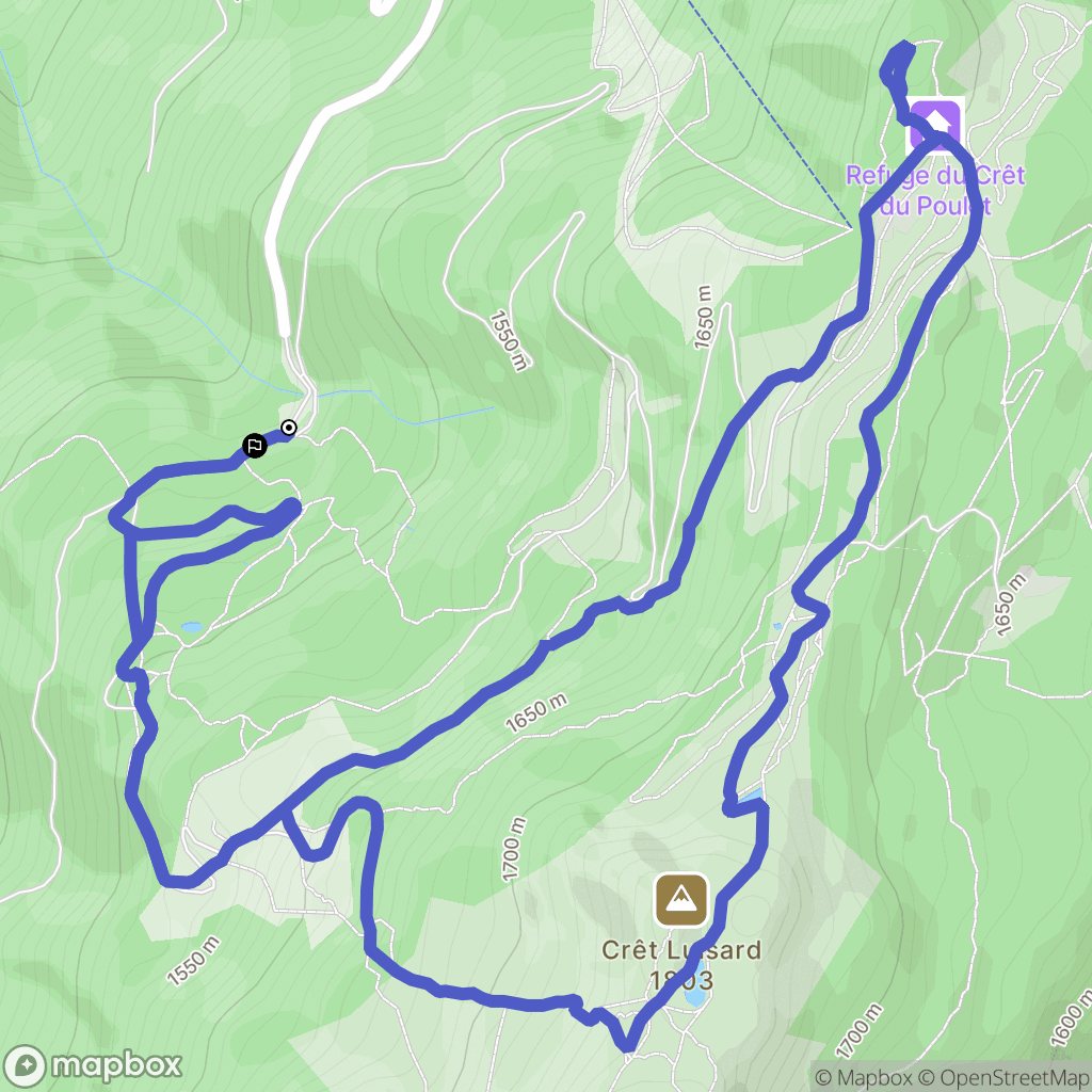 Crêts-en-Belledonne : carte du parcours de randonnée - France