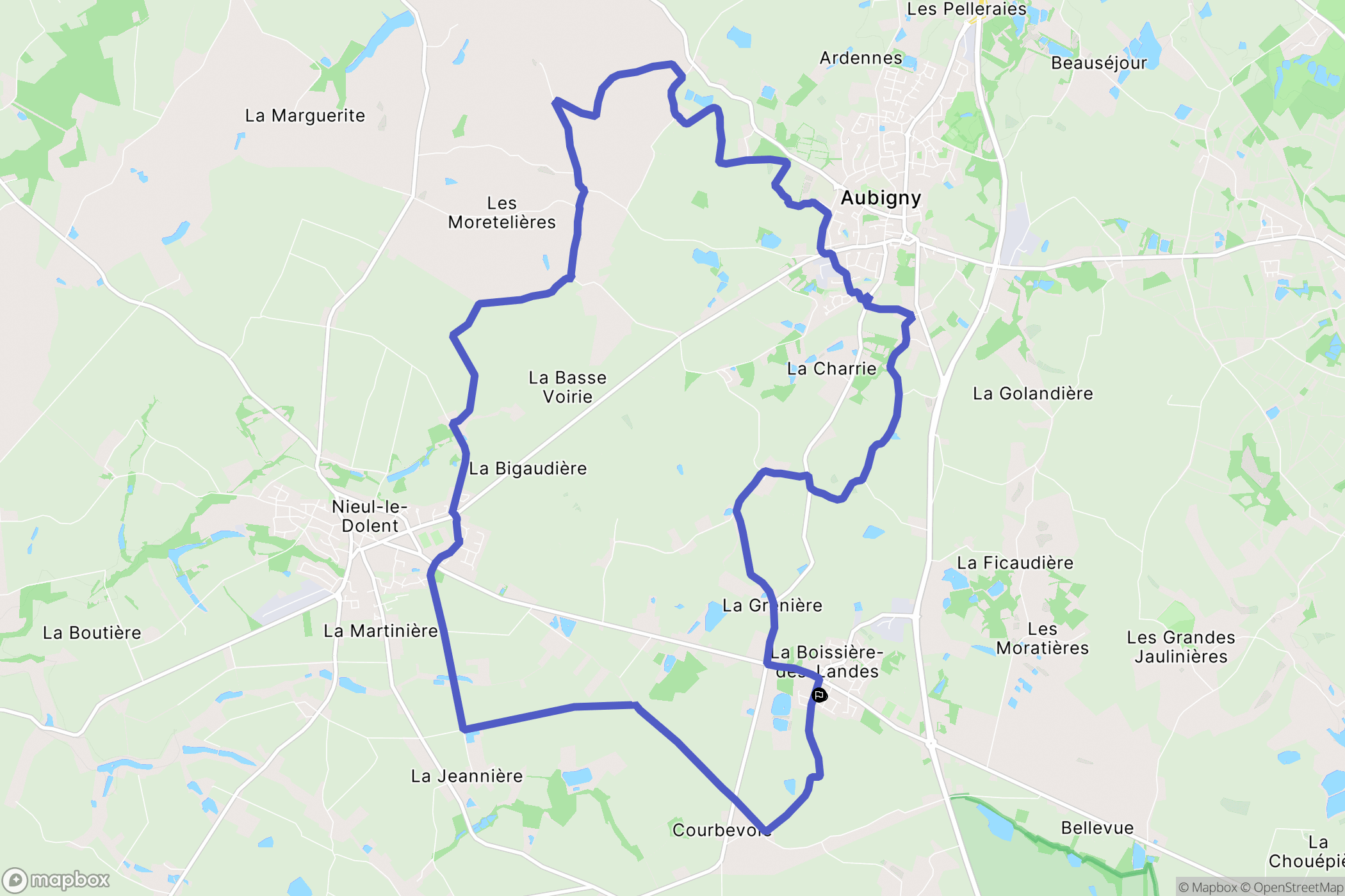 La Boissière-des-Landes : carte du parcours de randonnée - France