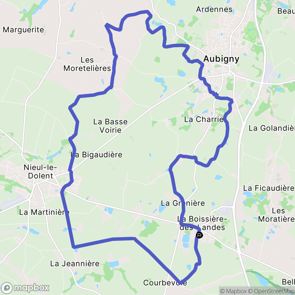 La Boissière-des-Landes : carte du parcours de randonnée - France