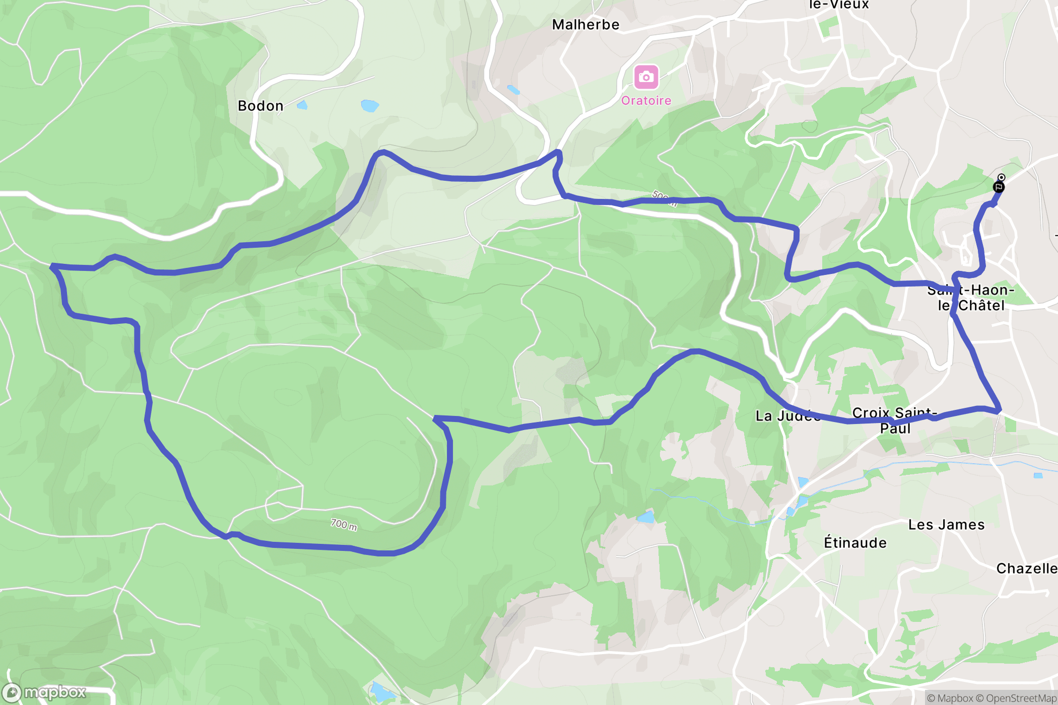 Saint-Haon-le-Châtel : carte du parcours de randonnée - France