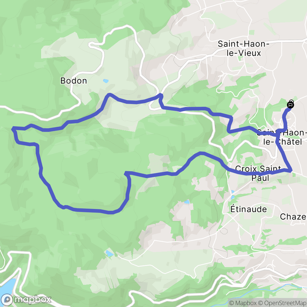 Saint-Haon-le-Châtel : carte du parcours de randonnée - France