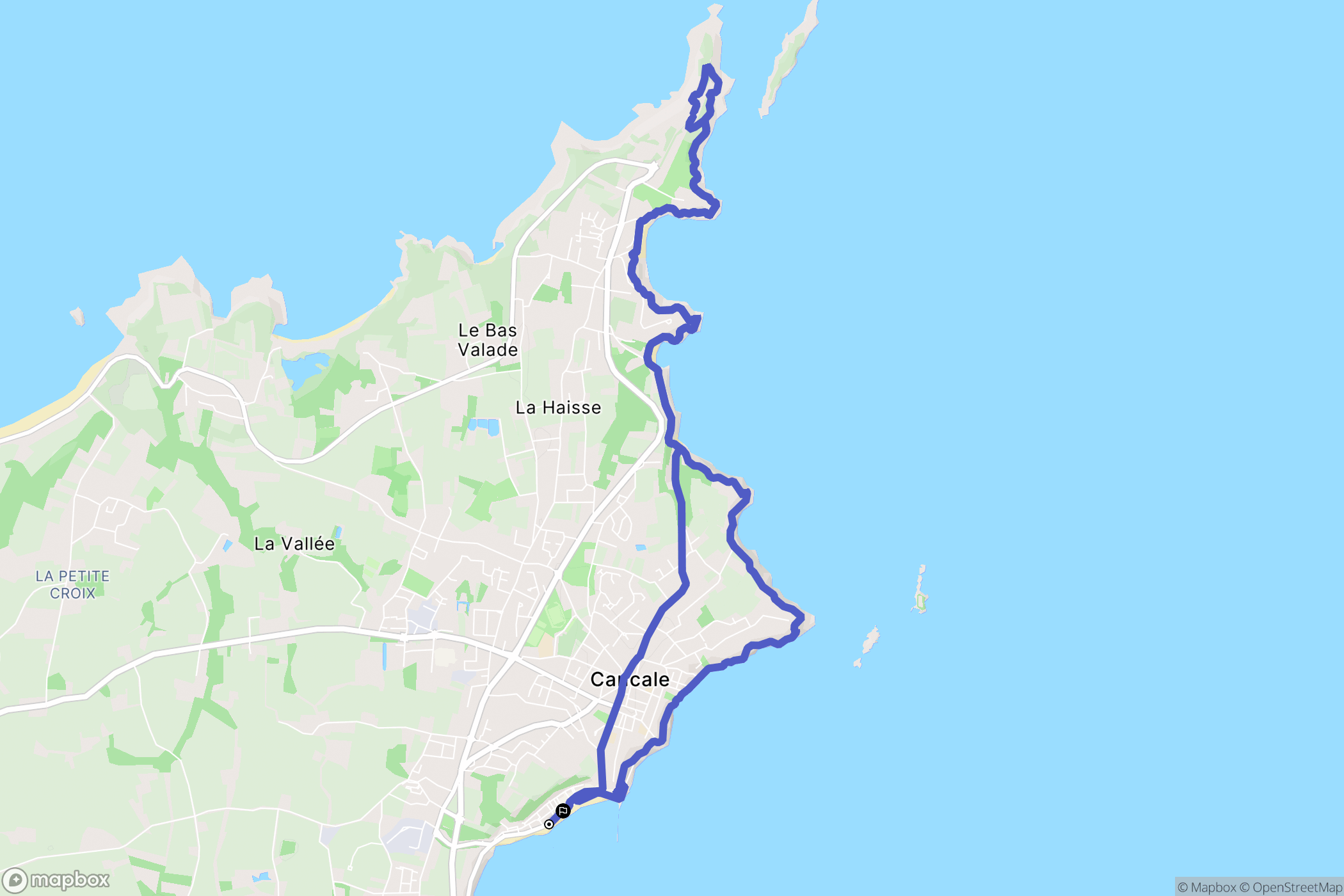 Cancale : carte du parcours de randonnée - France