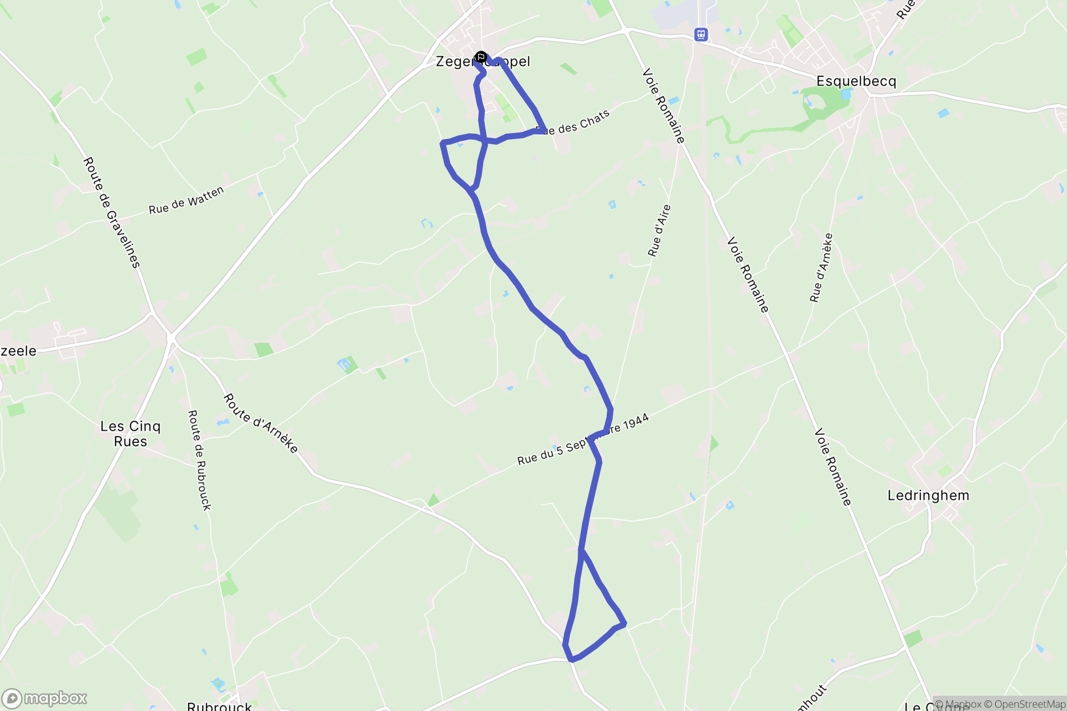 Zegerscappel : carte du parcours de randonnée - France