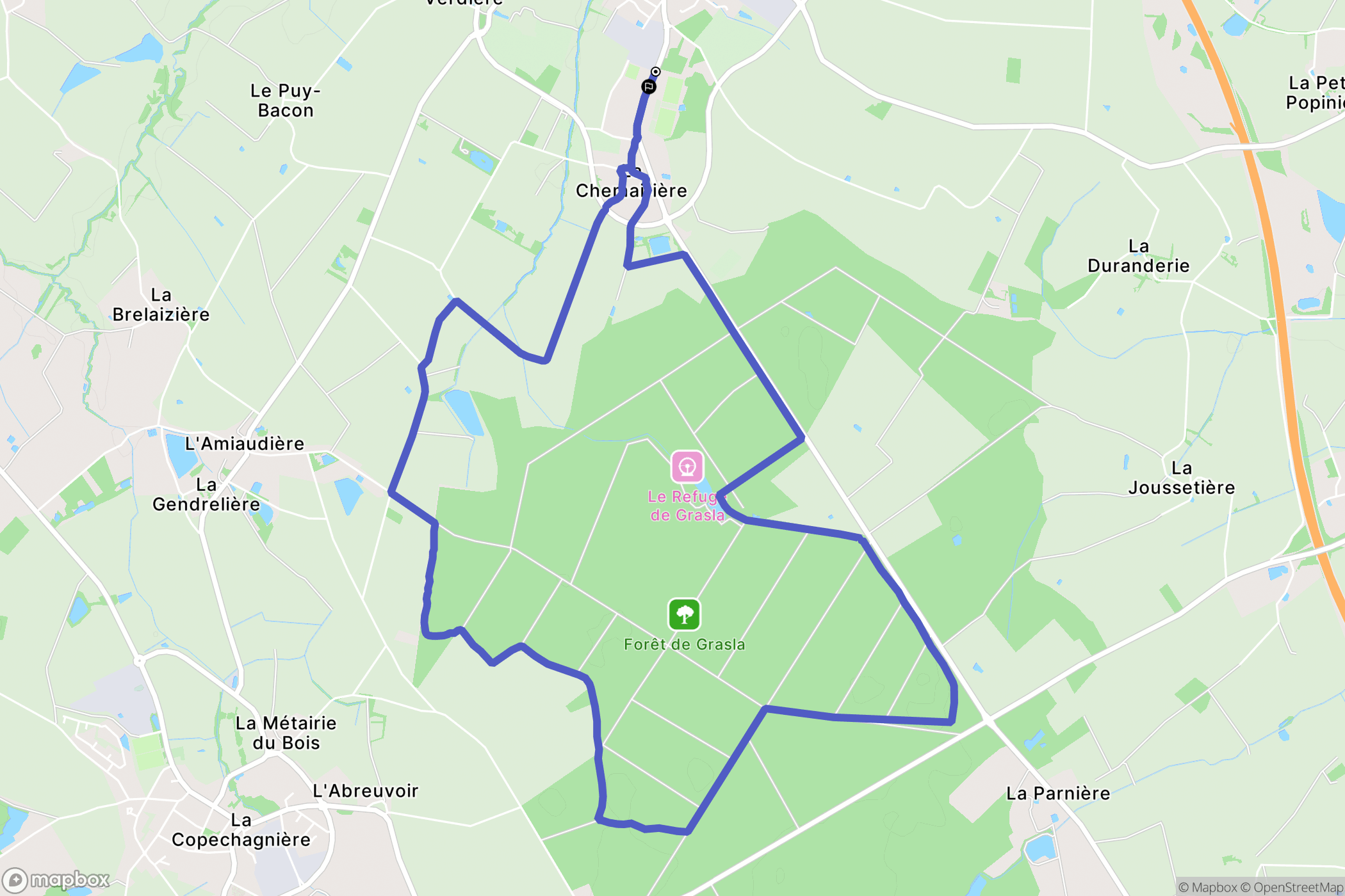 Les Brouzils : carte du parcours de randonnée - France