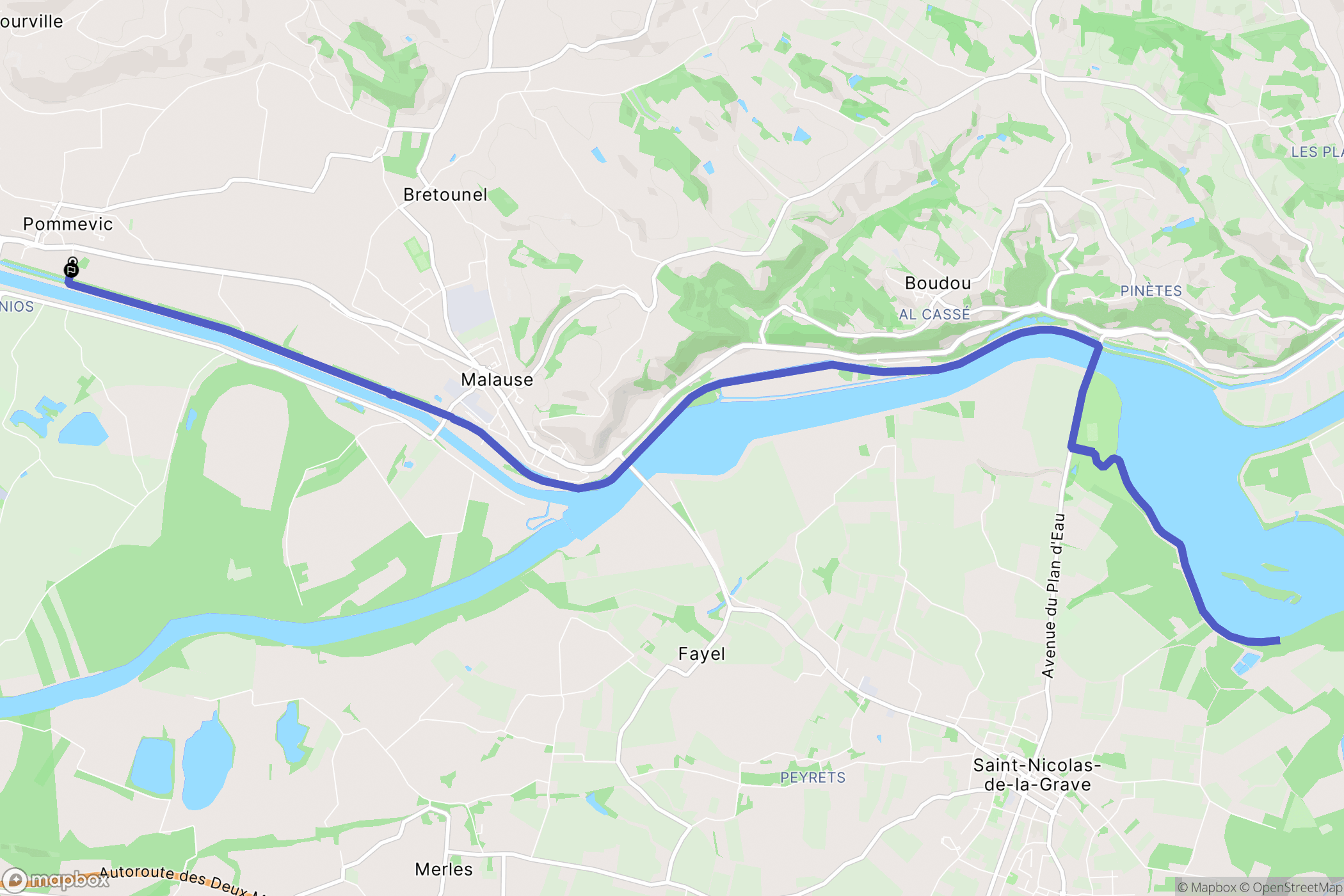 Pommevic : carte du parcours de randonnée - France