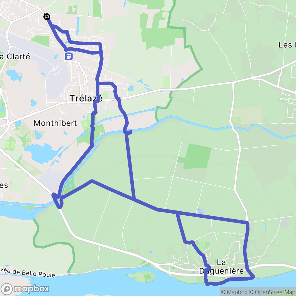 Trélazé : carte du parcours de randonnée - France