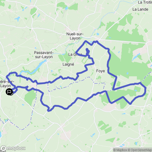 Cléré-sur-Layon : carte du parcours de randonnée - France