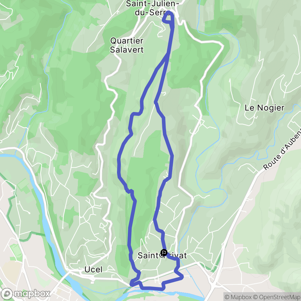Saint-Privat : carte du parcours de randonnée - France