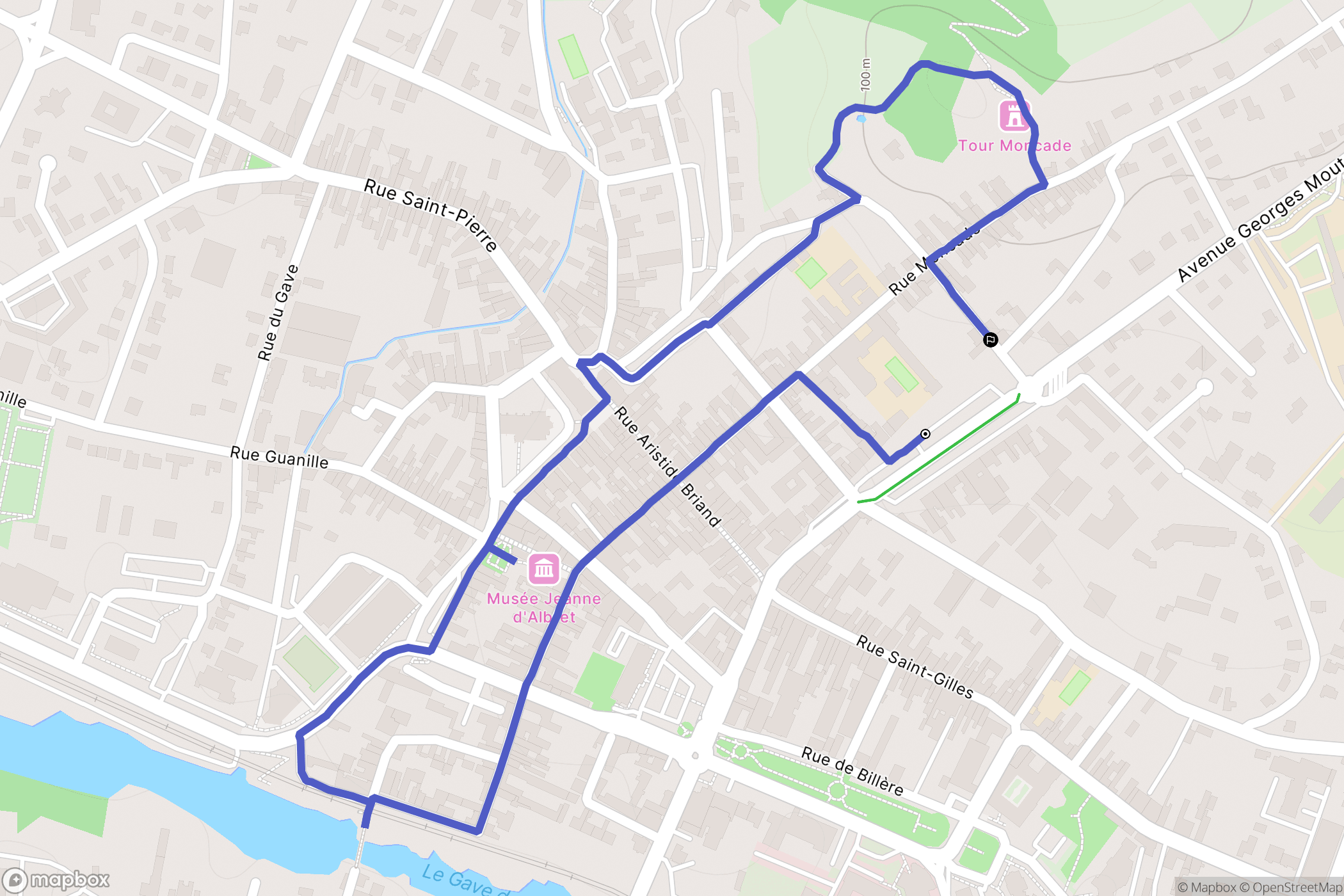 Orthez : carte du parcours de randonnée - France
