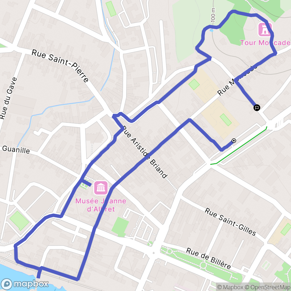 Orthez : carte du parcours de randonnée - France