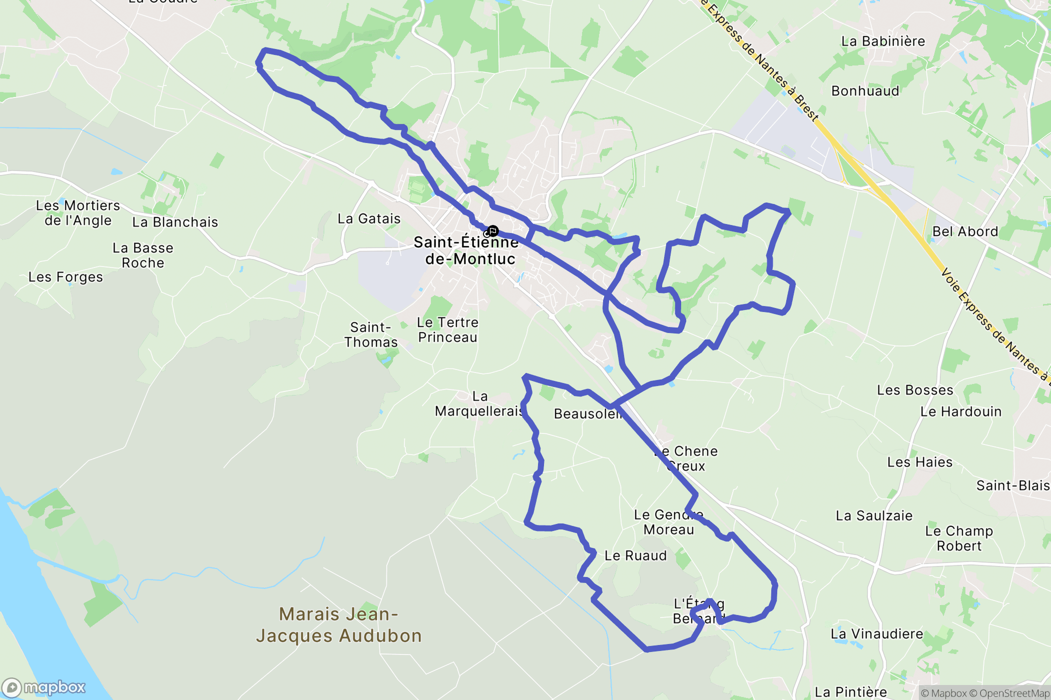 Saint-Étienne-de-Montluc : carte du parcours de randonnée - France