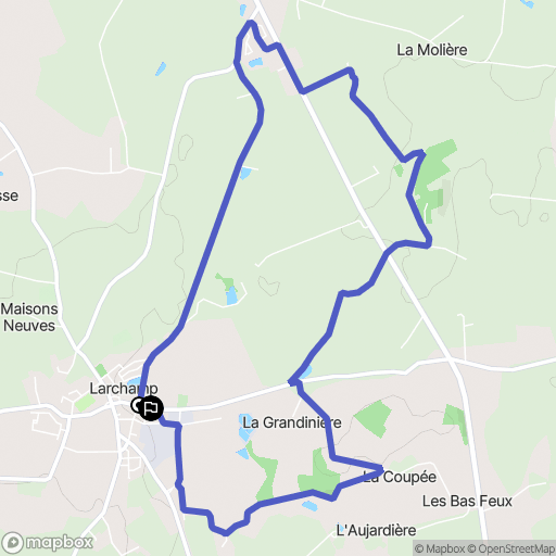 Larchamp : carte du parcours de randonnée - France
