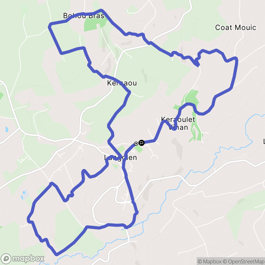 Langolen : carte du parcours de randonnée - France