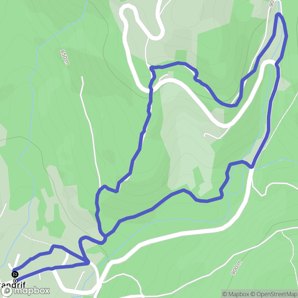 Grandrif : carte du parcours de randonnée - France