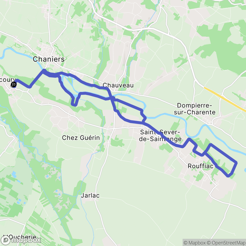 Courcoury : carte du parcours de randonnée - France