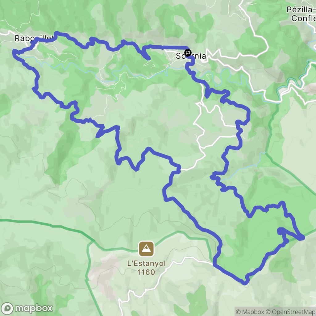 Sournia : carte du parcours de randonnée - France