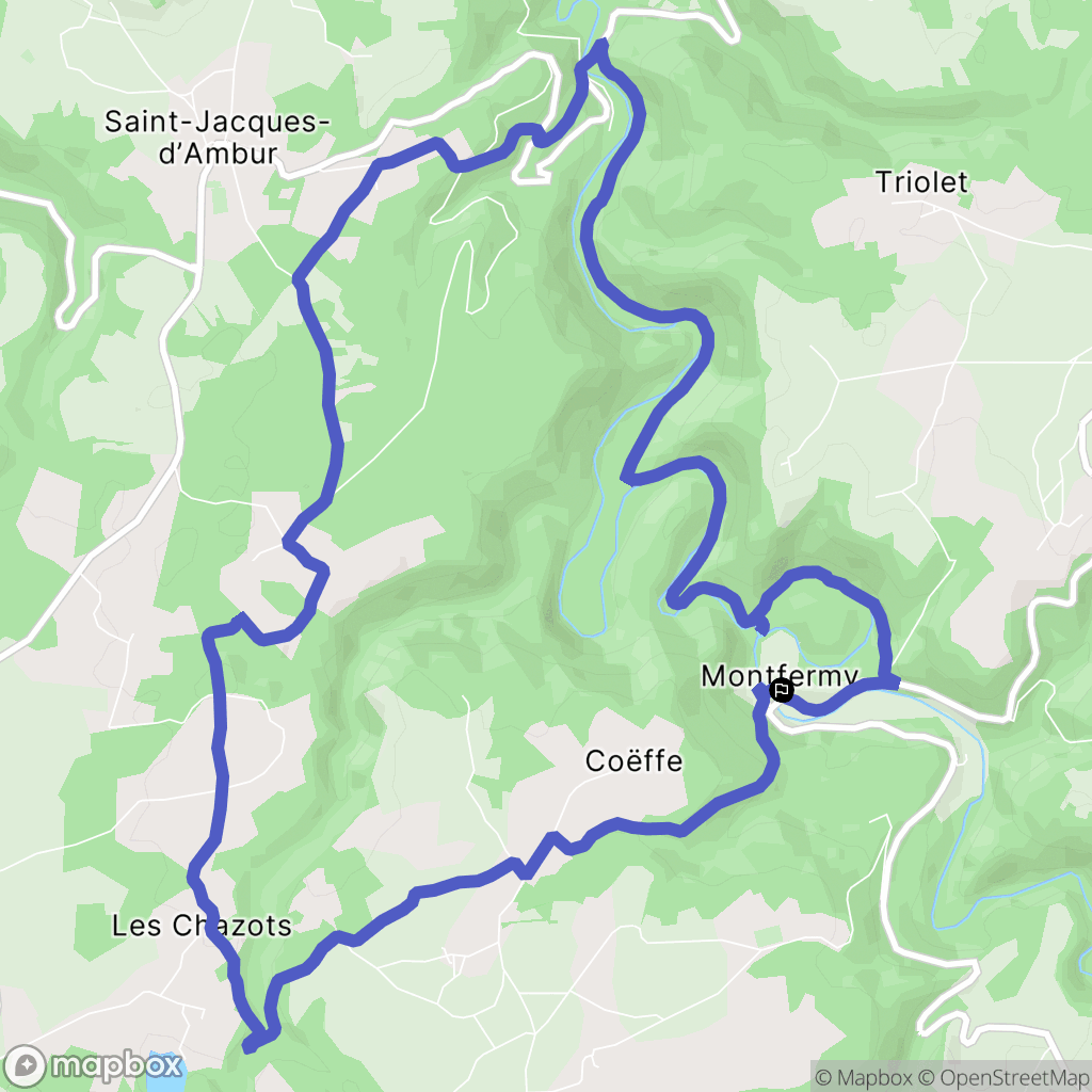 Montfermy : carte du parcours de randonnée - France