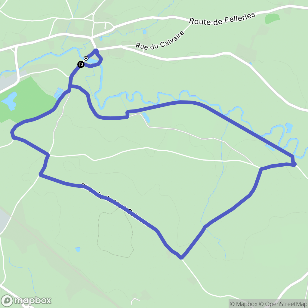 Flaumont-Waudrechies : carte du parcours de randonnée - France