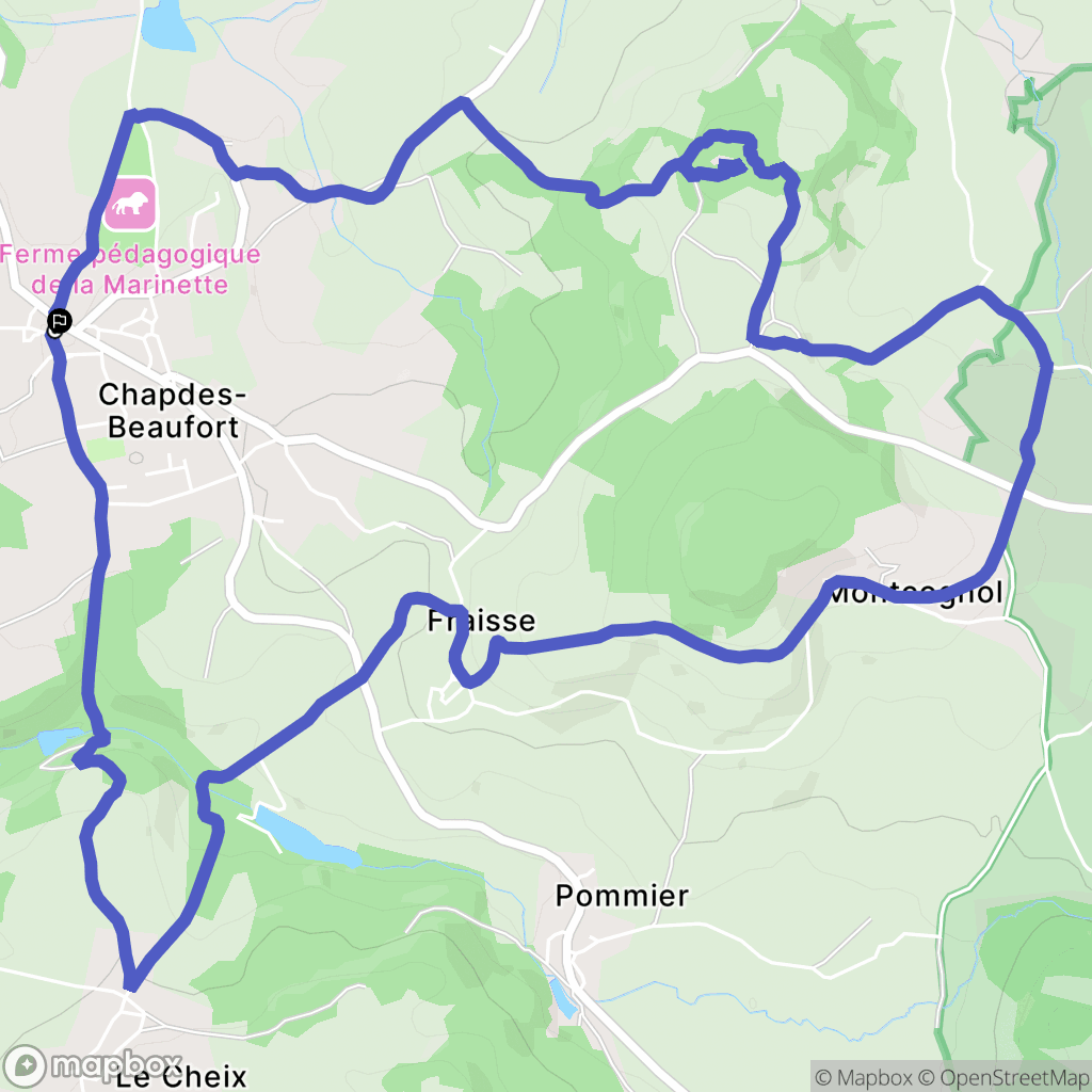 Chapdes-Beaufort : carte du parcours de randonnée - France