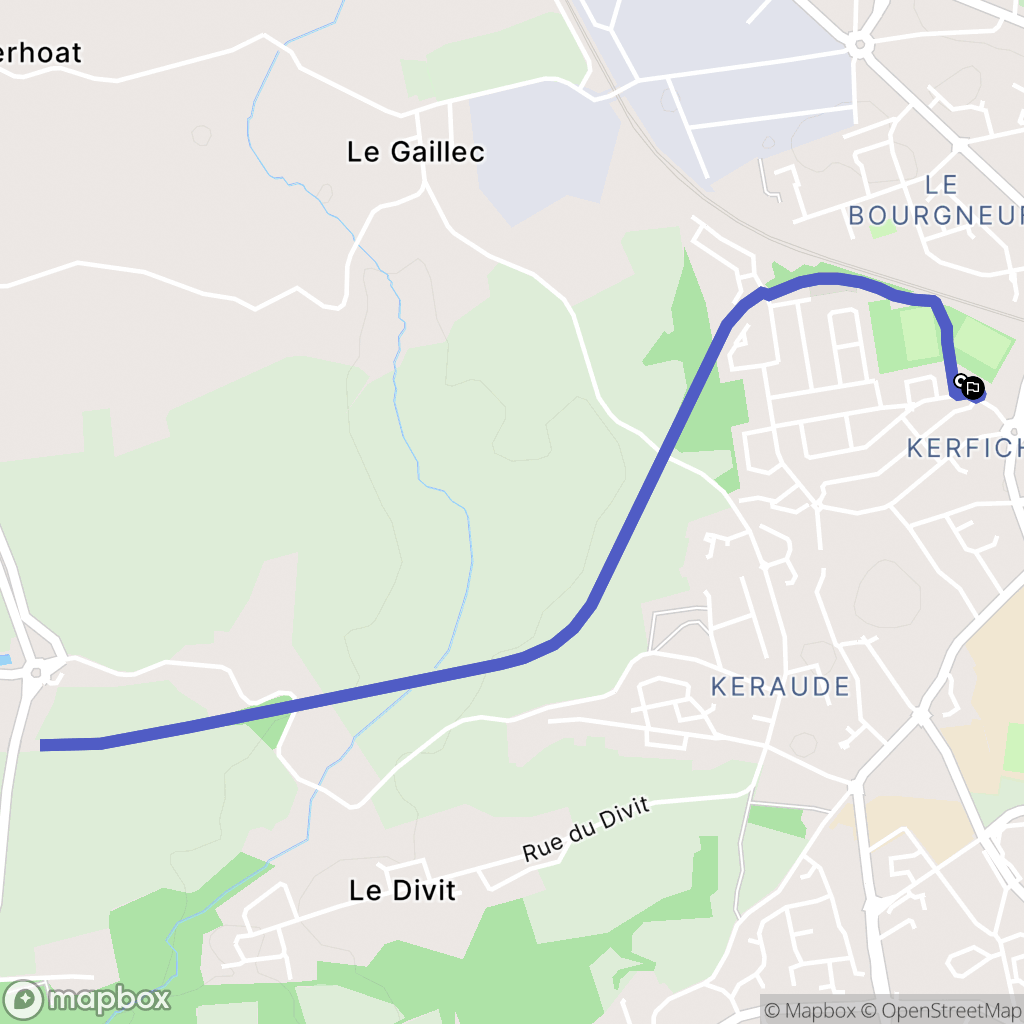 Lorient : carte du parcours de randonnée - France