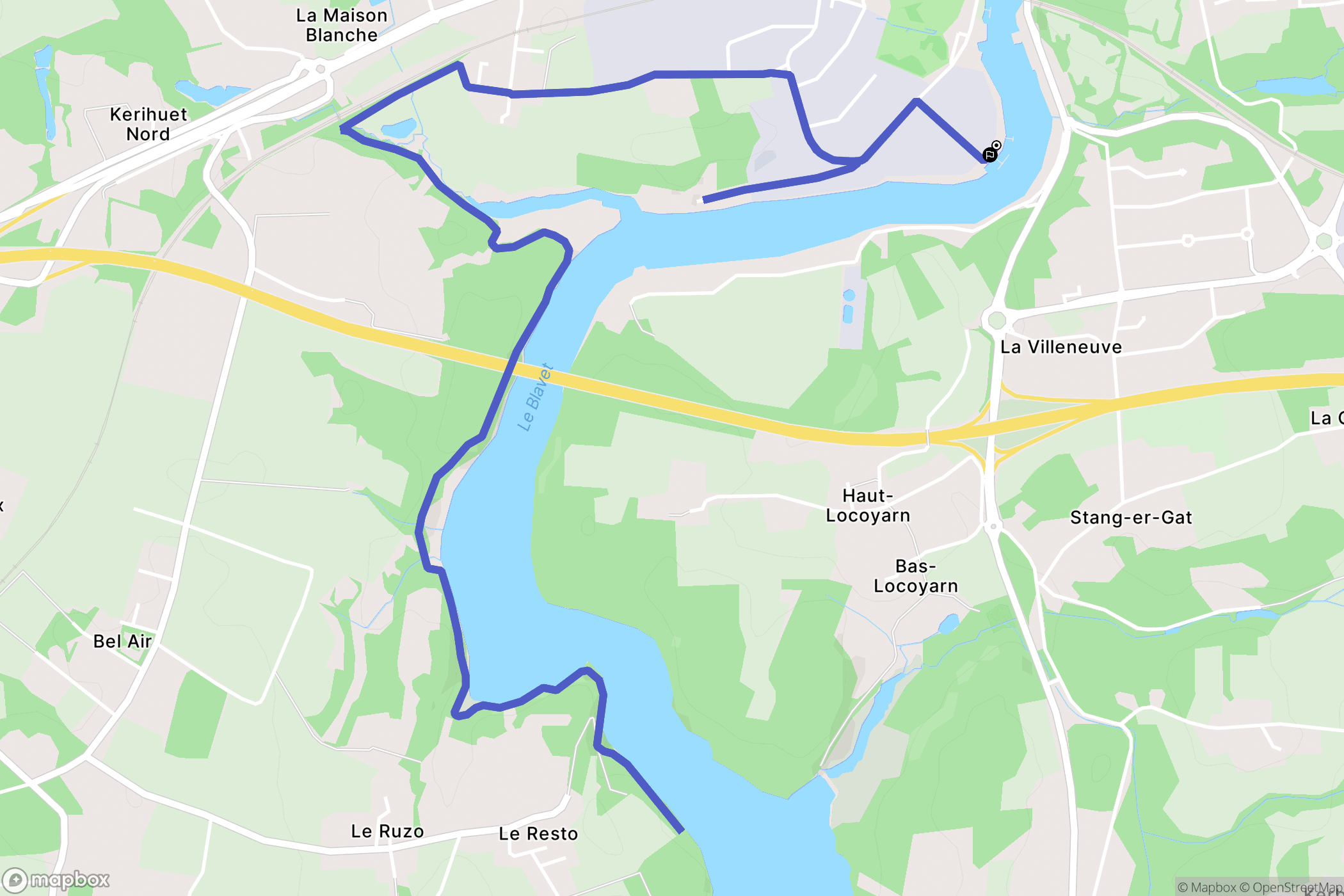 Hennebont : carte du parcours de randonnée - France