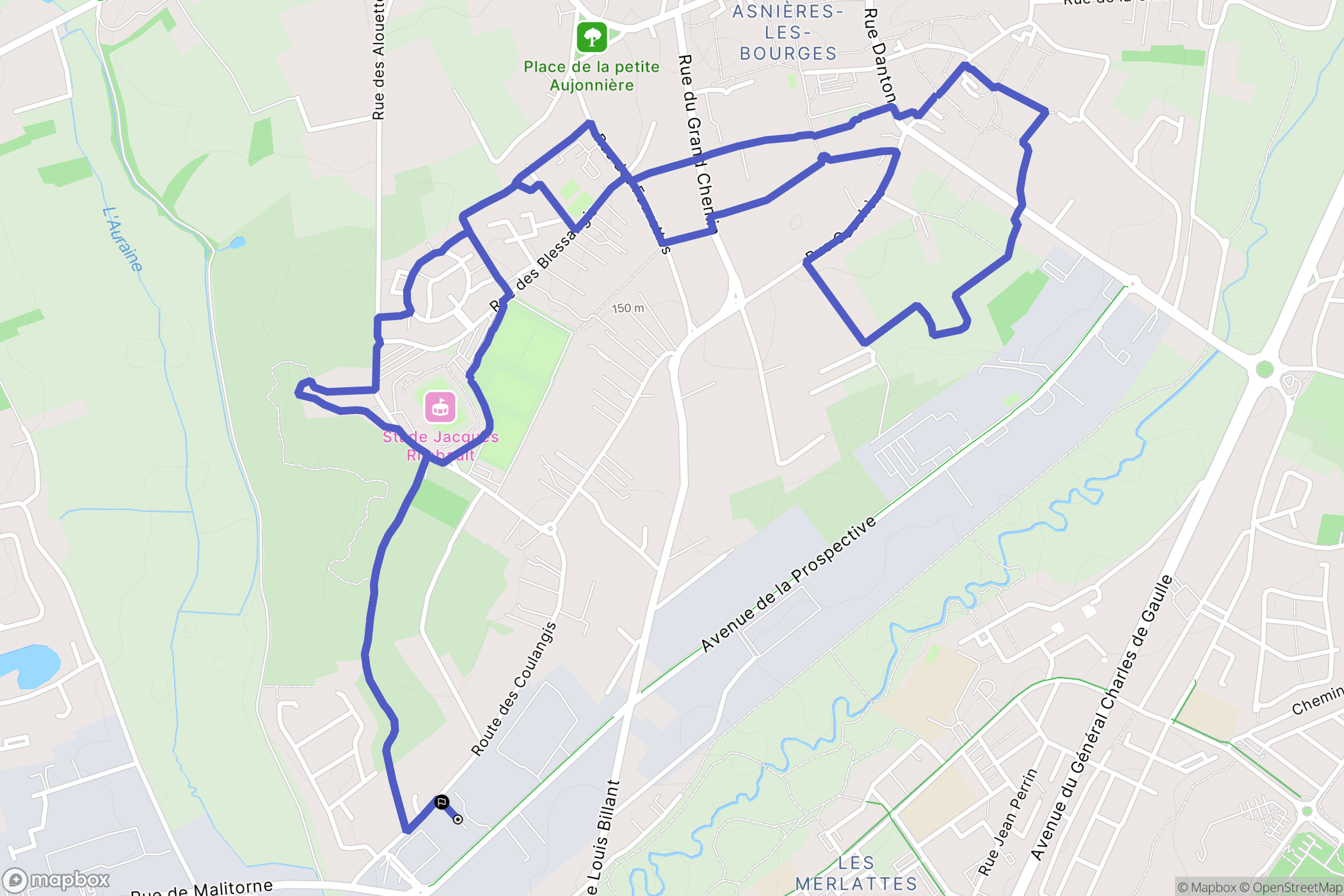 Bourges : carte du parcours de randonnée - France
