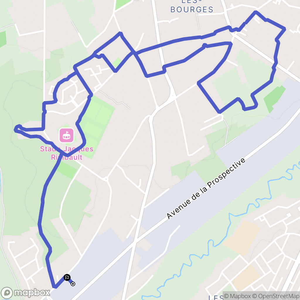 Bourges : carte du parcours de randonnée - France
