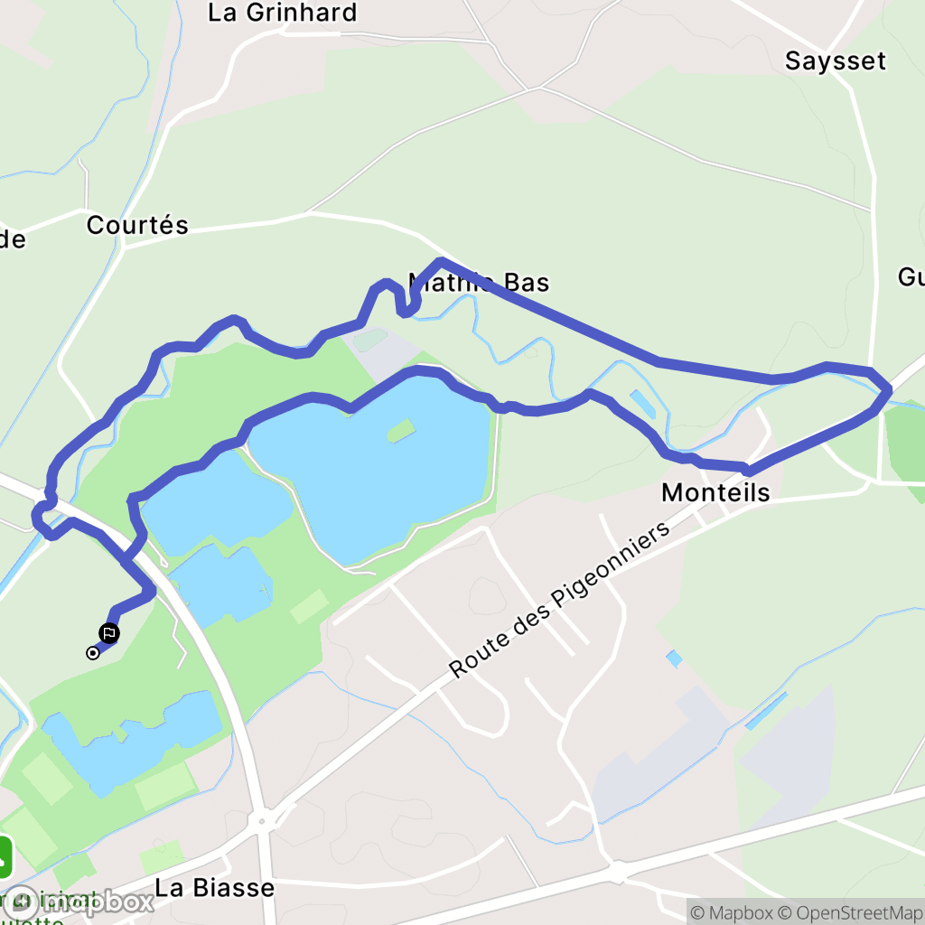 Monteils : carte du parcours de randonnée - France