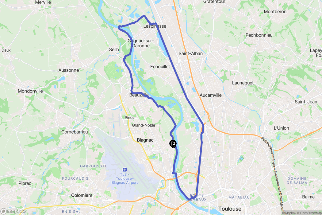 Blagnac : carte du parcours de randonnée - France